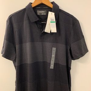 Men’s Calvin Klein “Liquid Touch Jacquard Check Polo Shirt” NEW WITH TAGS Size L